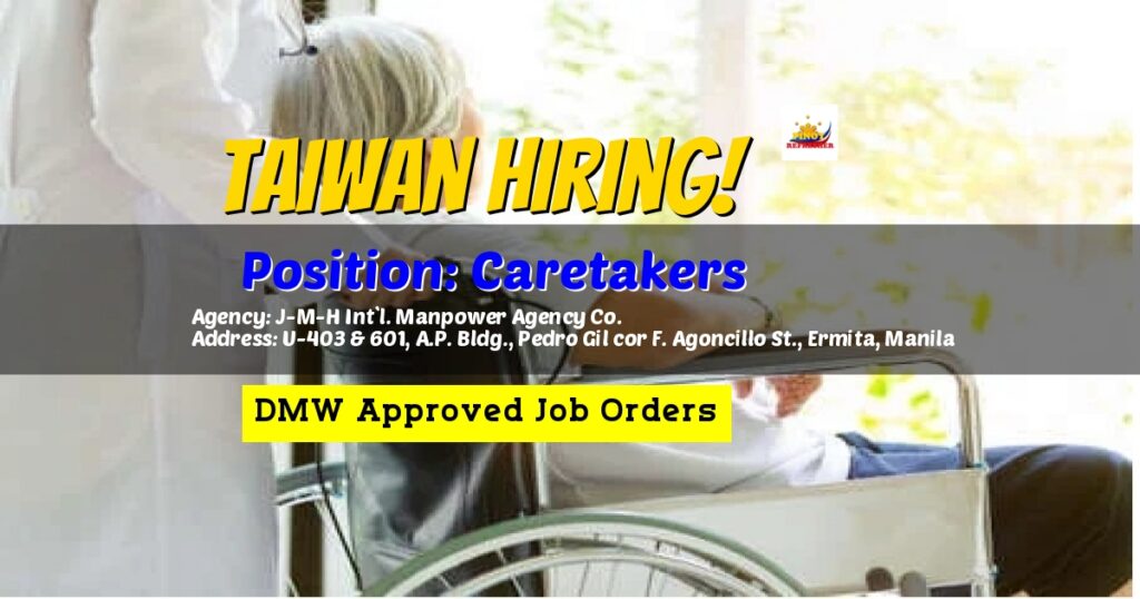 DMW Approved Job Order Caretakers Under J M H Int L Manpower Agency