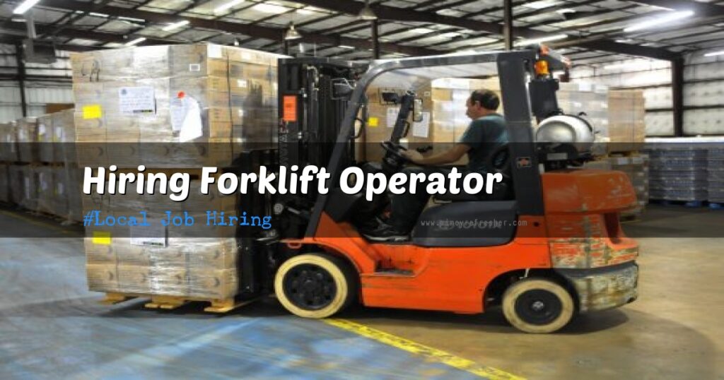 Local Job Emperador Distillers Inc., is now Hiring Forklift Operator