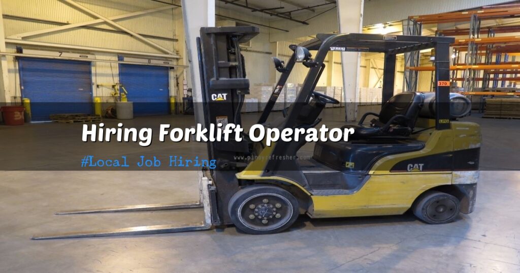 Local Job Driven Manpower Corporation is now Hiring Forklift Operator