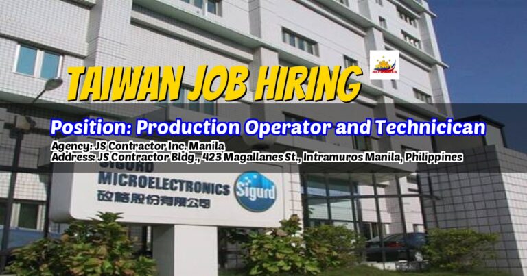 Hiring Factory Workers for Sigurd Microelectronics Corporation under JS ...