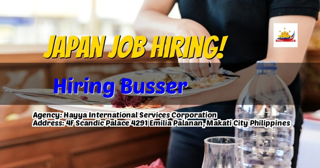 Hiring Busser for Spaghetti Yokoi Co. Ltd.