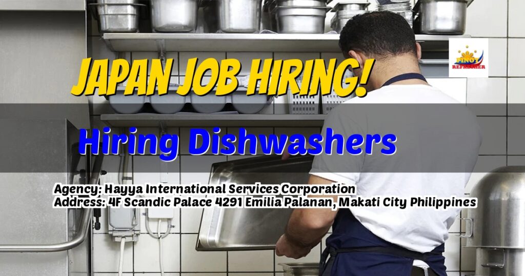 Hiring Dishwashers for Spaghetti Yokoi Co. Ltd.