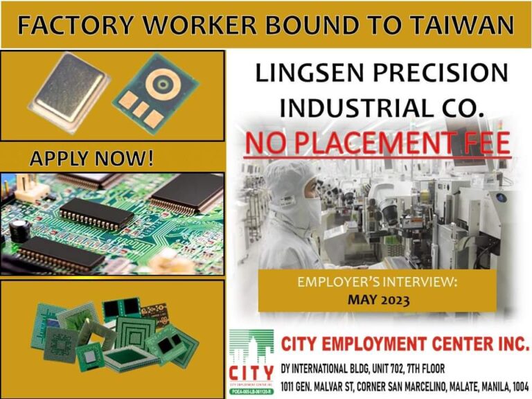 Hiring Factory Workers for Lingsen Precision Industrial Co.