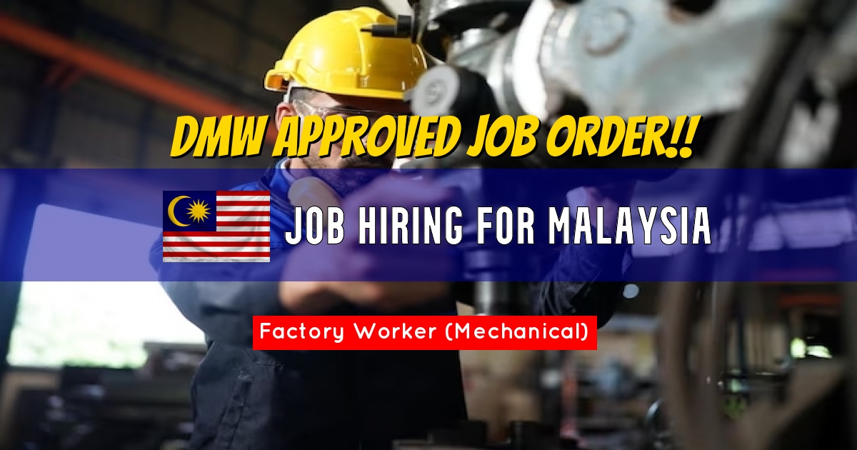 Job Opening for Malaysia under Work Asia International Recruitment