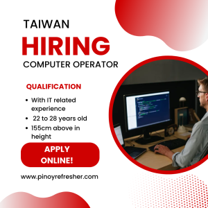 Taiwan Hiring Computer Operator under JS Contractor Inc.