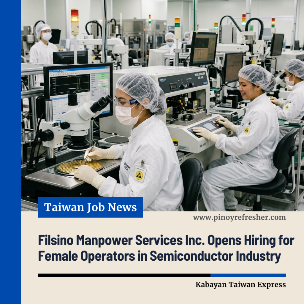 Microelectronics Operator Filsino Manpower Services Inc. Opens Hiring for Female Operators in ...
