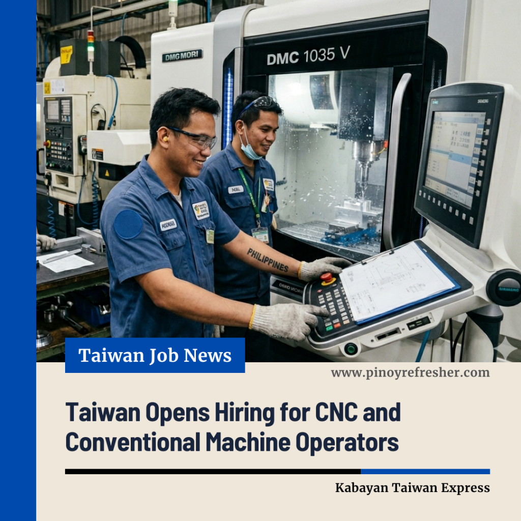 Taiwan Opens Hiring for CNC and Conventional Machine Operators